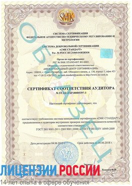 Образец сертификата соответствия аудитора №ST.RU.EXP.00005397-3 Красный Сулин Сертификат ISO/TS 16949
